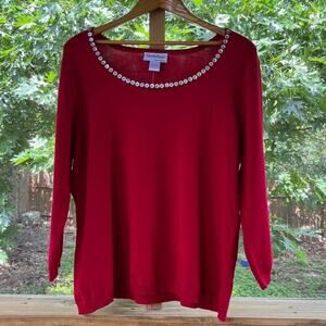 Northstyle Women's Red Scoop Neck Pullover Sweater Size 1X. NWOT